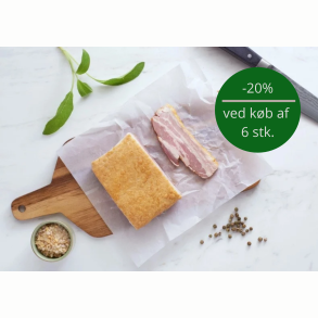 Helt stykke �kologisk T�rsaltet Bacon af Poppelgris 300g