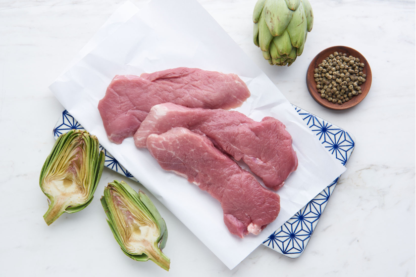 �kologiske skinkeschnitzler af Poppelgris 400g 