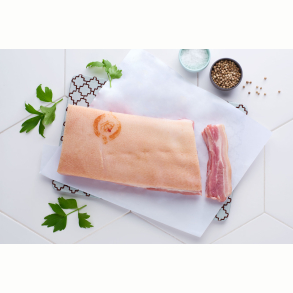 �kologisk stegefl�sk i skiver af Poppelgris fra Hestbjerg , 800g 