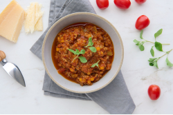 Bolognese af Gr�sfodret Okse med R�get Paprika