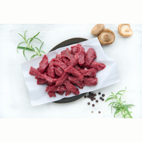 Strimler af Tyksteg fra kologisk Grsfodret Naturkvg