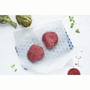 Krogmodnede Medaljoner af Oksemrbrad af kologisk Grsfodret Naturkvg, 2x200g