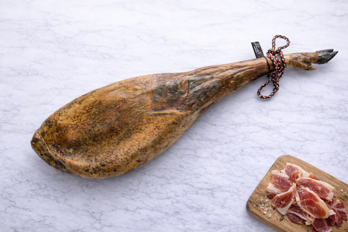 Iberico Skinke, 100% Bellota kvalitet, 7000-8000g - Sortfodsgris ...