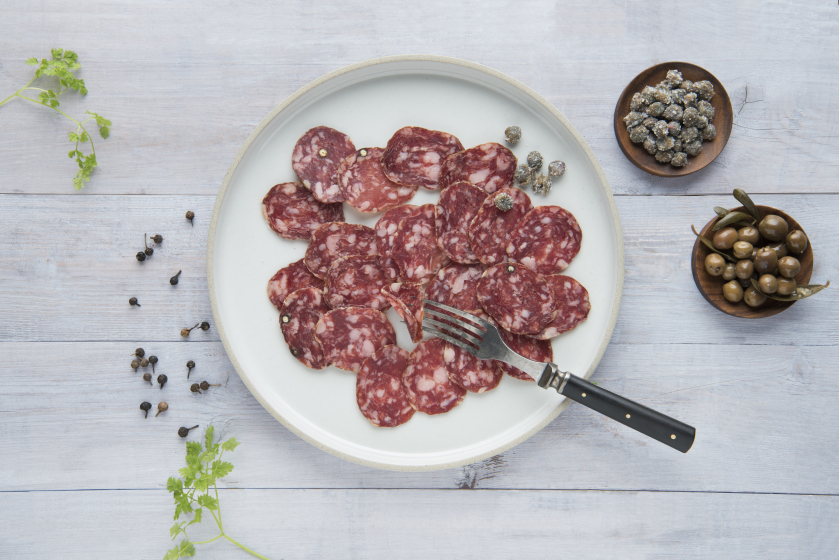 Salchichn Bellota af Fritgende Agernfodret Spansk Sortfodsgris, 100g